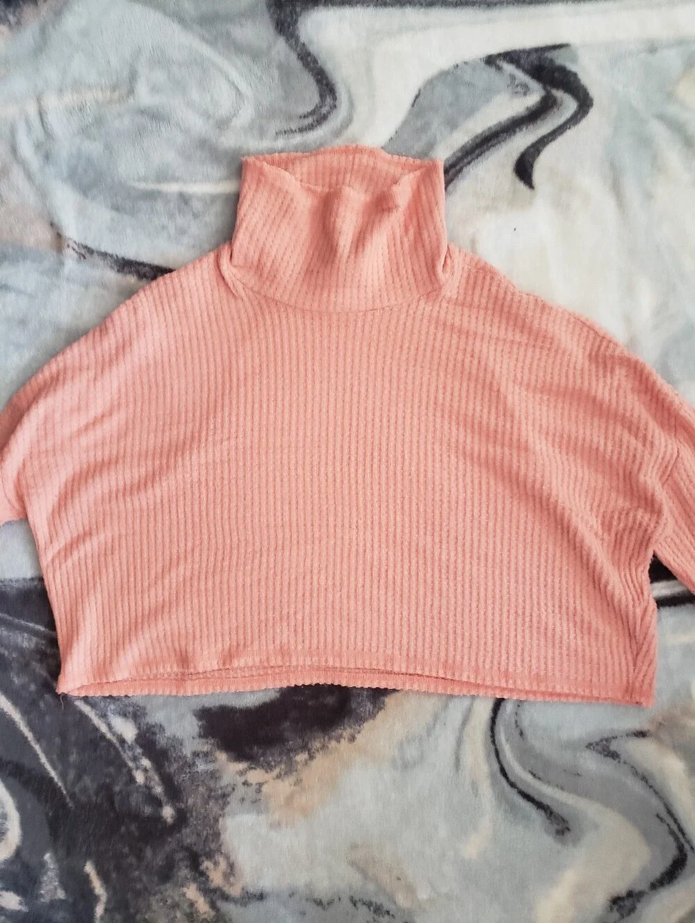 Wild fable Ribbed Mock Neck Crop Top Knit Orange L - Picture 1 of 8